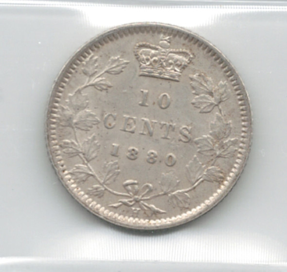 Canada: 1880H 10 Cent Obverse 1 ICCS AU55