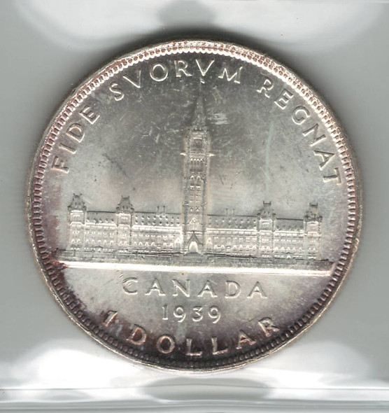 Canada: 1939 Silver Dollar  ICCS  MS64