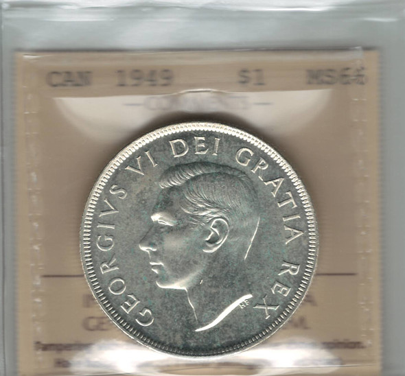 Canada: 1949 Silver Dollar ICCS MS66