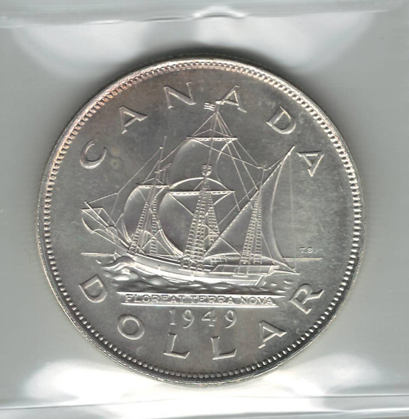 Canada: 1949 Silver  Dollar  ICCS  MS66