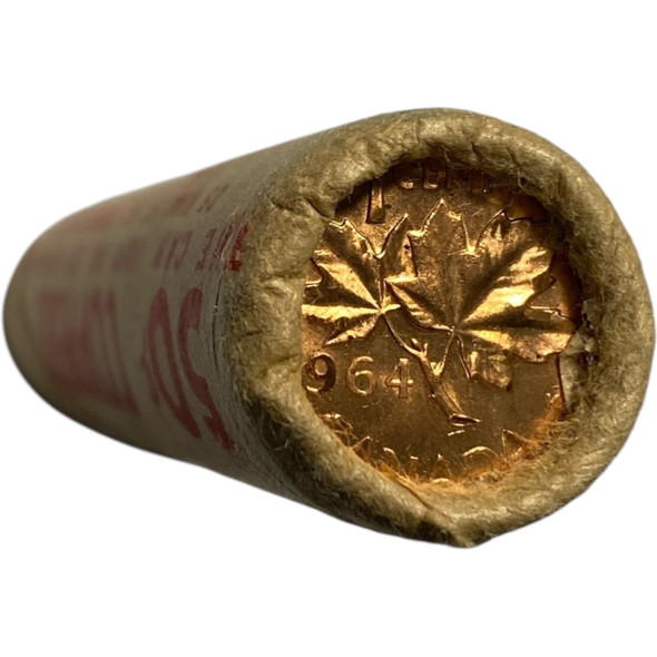 Canada: 1964 1 Penny / Cent Original Roll (50 Coins) Canada: 1964 1 Penny / Cent Original Roll (50 Coins)