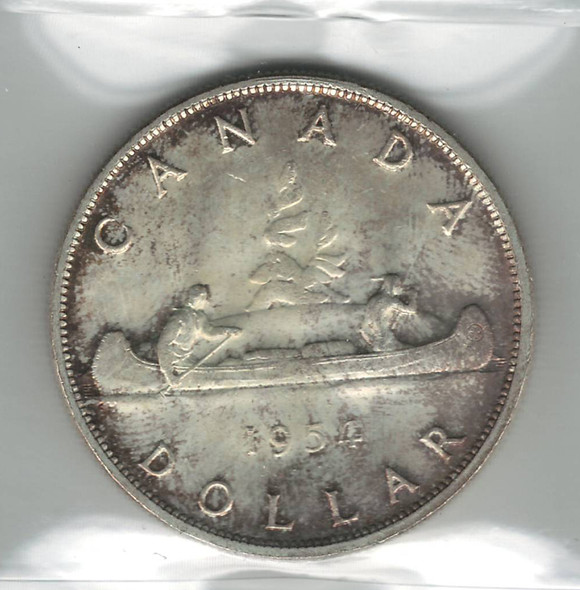 Canada: 1954 Silver Dollar SWL ICCS MS64 Canada: 1954 Silver Dollar SWL ICCS MS64