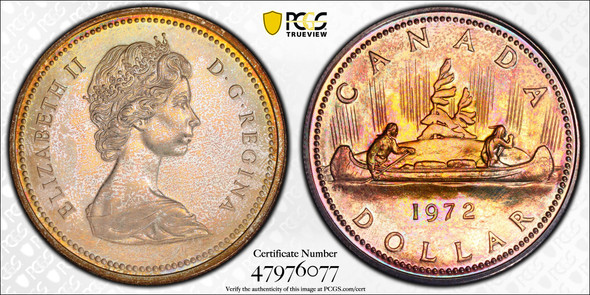 Canada: 1972 Silver Dollar PCGS SP65