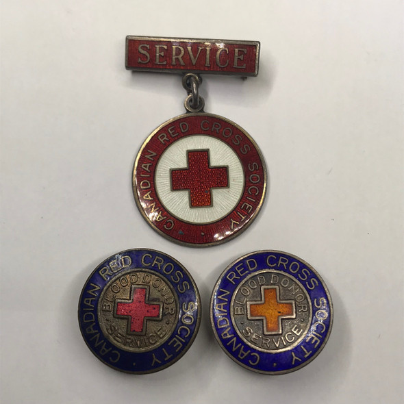 Canada: Lot of Red Cross Society Pins/Buttons Canada: Lot of Red Cross Society Pins/Buttons