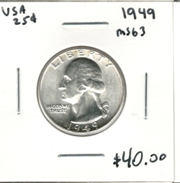 United States: 1949 25 Cent MS63