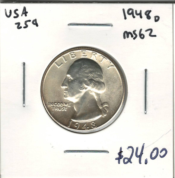 United States: 1948D 25 Cent MS62