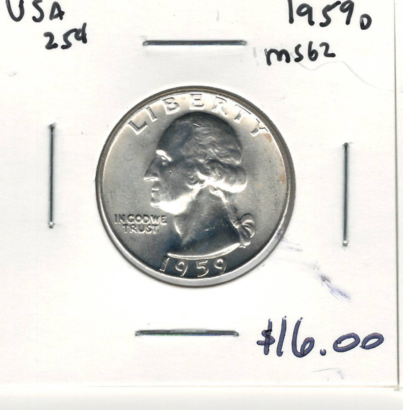United States: 1959D 25 Cent  MS62