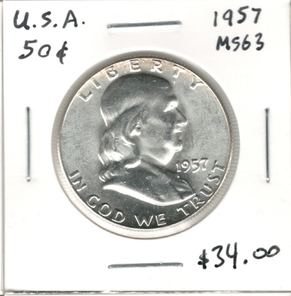 United States: 1957 50 Cent MS63