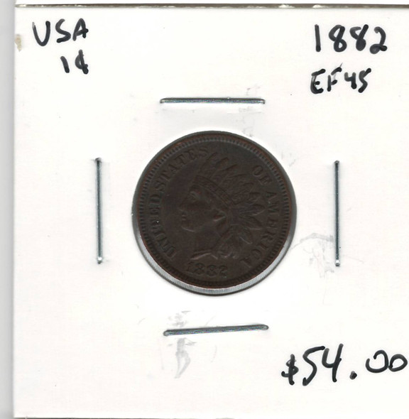 United States: 1882 1 Cent EF45