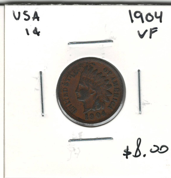 United States: 1904 1 Cent VF20