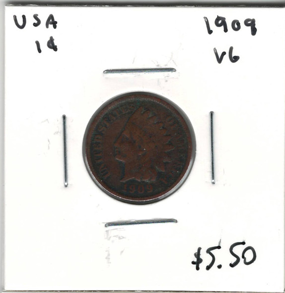 United States:  1909  1 Cent  VG8