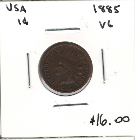 United States: 1885 1 Cent VG8