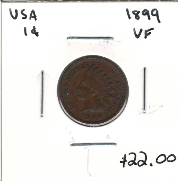 United States: 1899 1 Cent  VF20