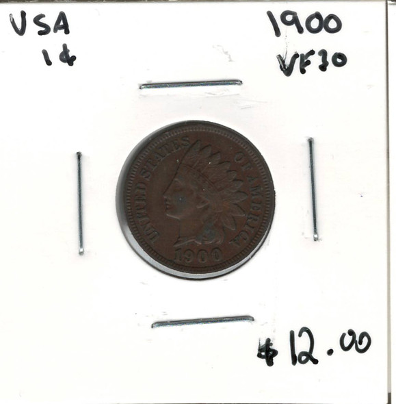 United States: 1900 1 Cent VF30