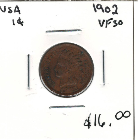 United States: 1902 1 Cent  VF30