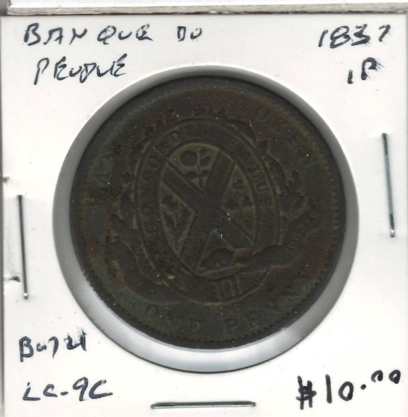 Banque De Peuple: 1837 Penny LC-9C