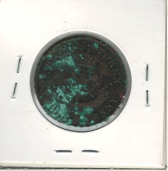 Bank of Upper Canada: 1850 Half Penny PC-5A Bank of Upper Canada: 1850 Half Penny PC-5A