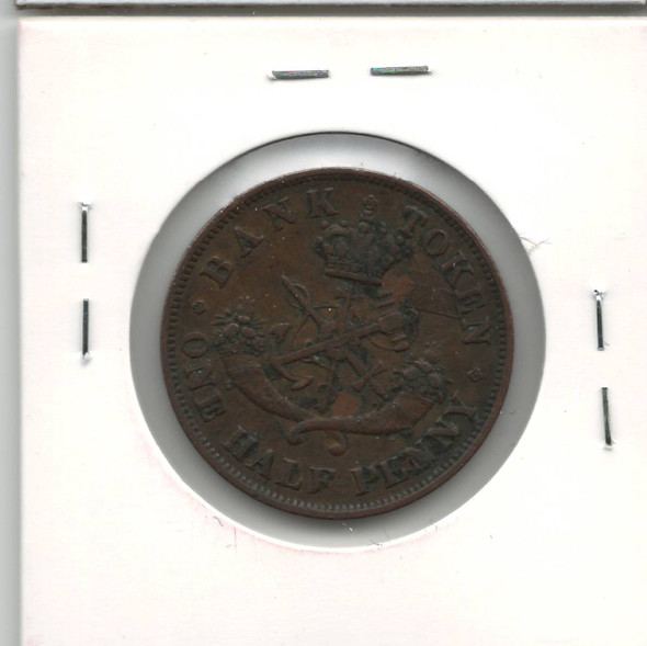 Bank of Upper Canada: 1857 Half Penny PC-5D