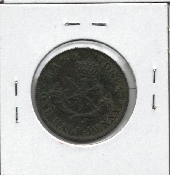 Bank of Upper Canada: 1852 Half Penny PC-5B1 Bank of Upper Canada: 1852 Half Penny PC-5B1