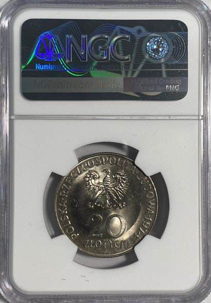 Poland: 1974MW 20 Zloty Comcon Anniversary NGC MS64