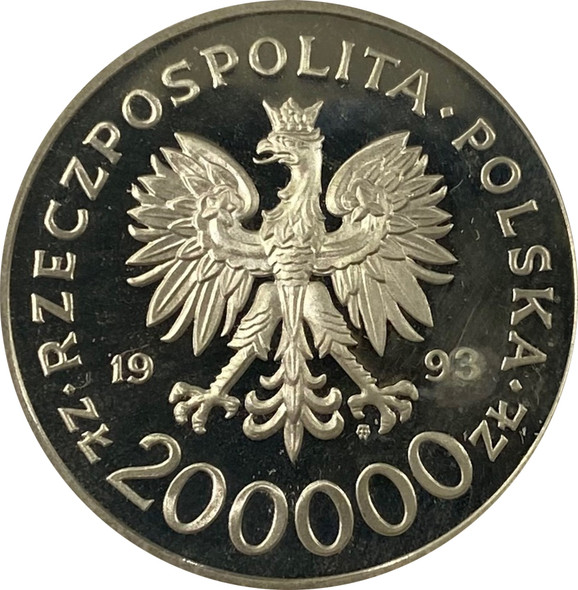 Poland: 1993 200,000 Zlotych 750 Szczecin Rocznica