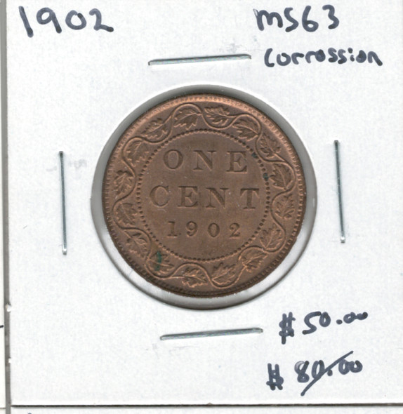 Canada: 1902 1 Cent MS63 with Corrosion