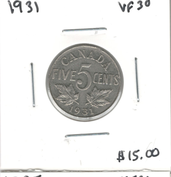 Canada: 1931 5 Cent VF30