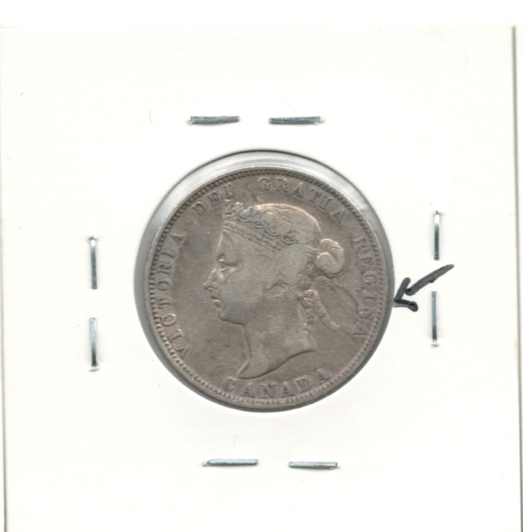 Canada: 1874H 25 Cents VF20 Delamination Error Canada: 1874H 25 Cents VF20 Delamination Error