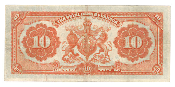 Canada: 1927 Royal Bank of Canada $10 Banknote VF30