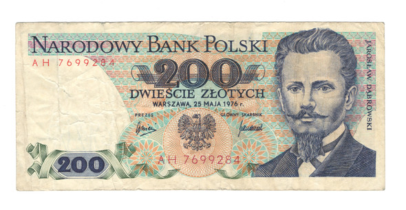 Poland: 1976 200 Zlotych Banknote AH Poland: 1976 200 Zlotych Banknote AH