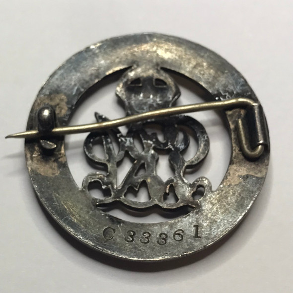 Canada: WWI Silver War Badge "C33361" Canada: WWI Silver War Badge "C33361"