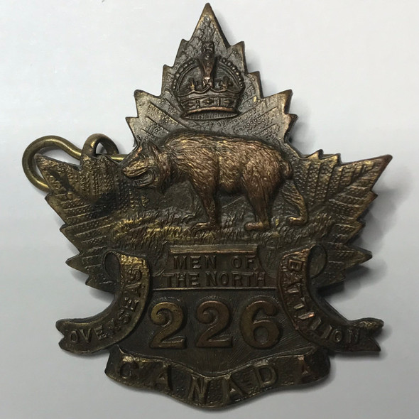 Canada: WWI 226th C.E.F. Overseas Batalion Collar Badge