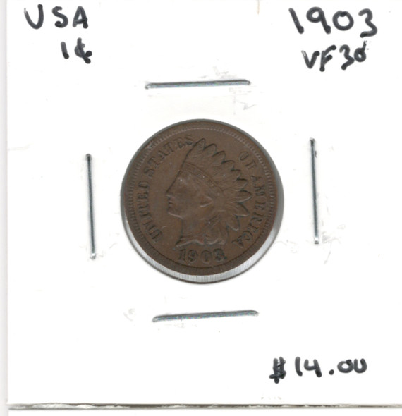 United States: 1903 1 Cent VF30