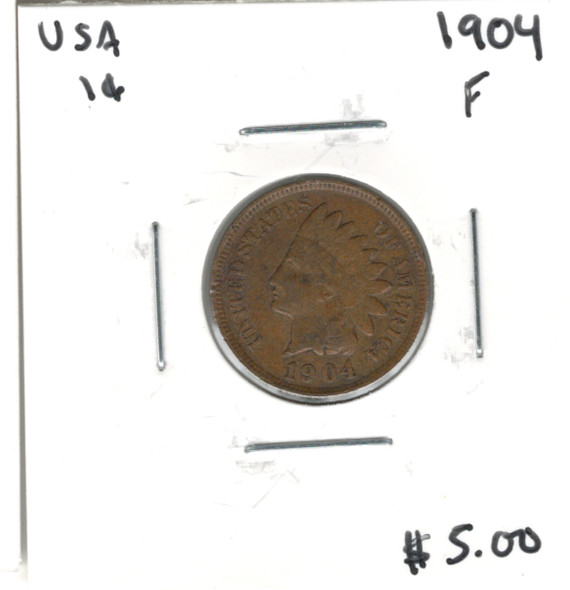 United States: 1904  1 Cent F12
