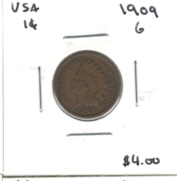 United States:  1909  1  Cent  G4