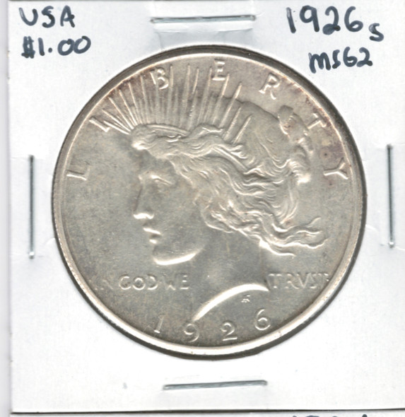 United States: 1926S Peace Dollar  MS62