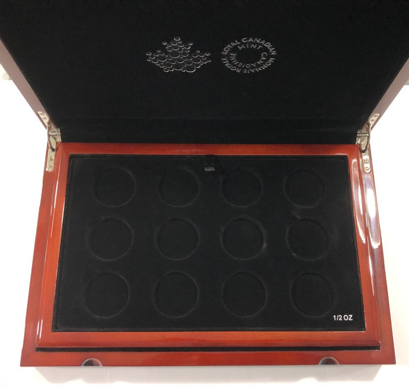 RCM Masters Club Beautiful Empty Wooden Box Holds 24 Coins RCM Masters Club Beautiful Empty Wooden Box Holds 24 Coins
