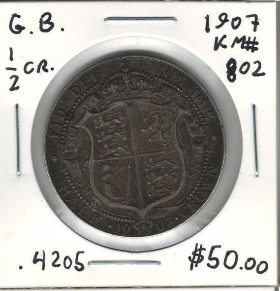 Great Britain: 1907 1/2 Crown