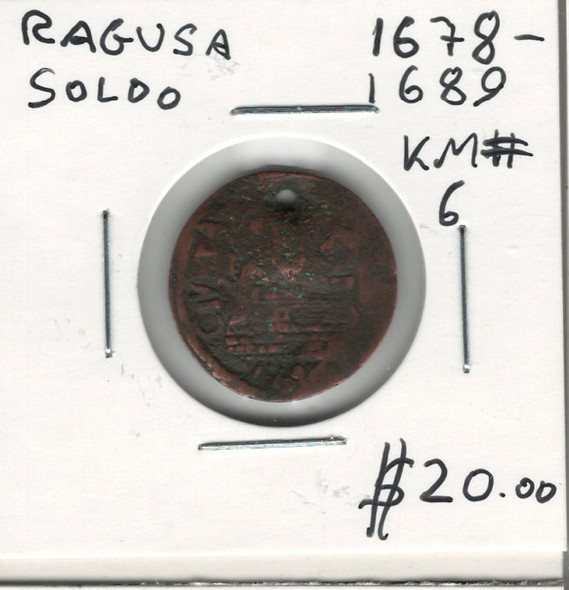 Ragusa: 1678 - 1689 Soldo Holed Ragusa: 1678 - 1689 Soldo Holed