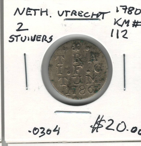 Netherlands: Utrecht: 1780 2 Stuivers Netherlands: Utrecht: 1780 2 Stuivers