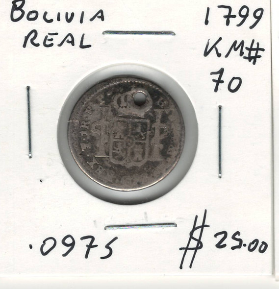 Bolivia: 1799 Real Holed