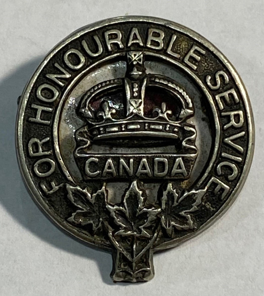 Canada: For Honourable Service Pin, Dated 1917