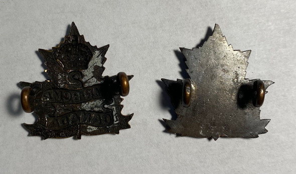 Canada: Two 2nd Canadian Mounted Rifle Battalion Collar Badges