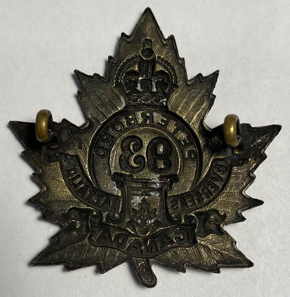 Canada: WWI Peterboro 93 Cap Badge
