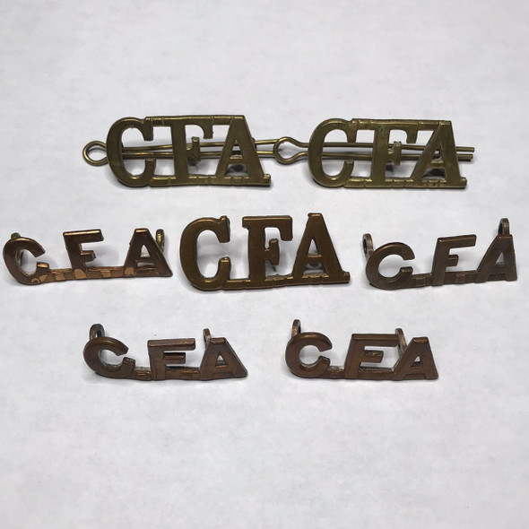 Canadian Field Artillery Group of 7 Shoulder Titles, WWI and on Canadian Field Artillery Group of 7 Shoulder Titles, WWI and on