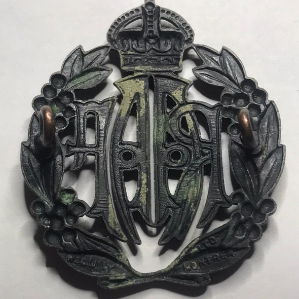 Royal Australian Air Force WWII Cap Badge, by W. Scully Montreal