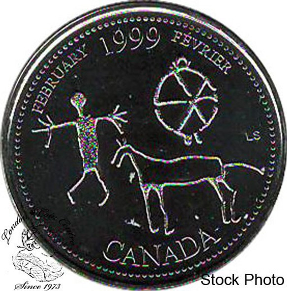 Canada: 1999 February 25 Cent Original Roll (40 Coins)