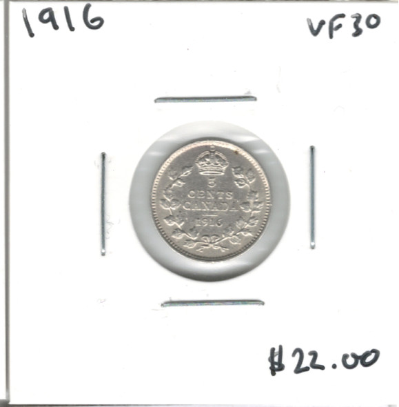 Canada: 1916 5 Cent VF30