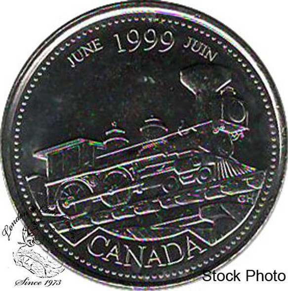 Canada: 1999 June 25 Cent Original Roll with Train (40 Coins)