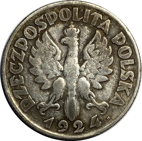 Poland: 1924H Silver 2 Zloty Key Variety!